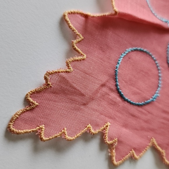 VTG Handkerchief Lot Hankie Embroidery‎ Applique White Lace Crochet Pink Linen - Picture 6 of 15